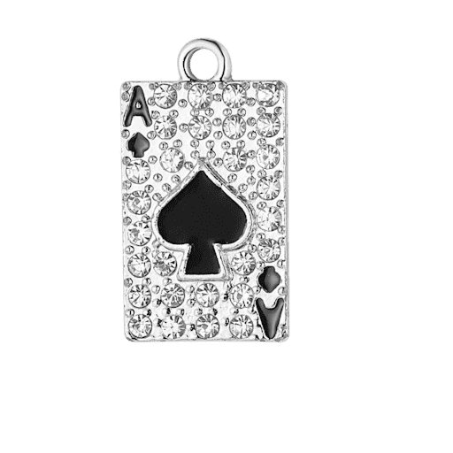 Gold charm with a red cherry on it